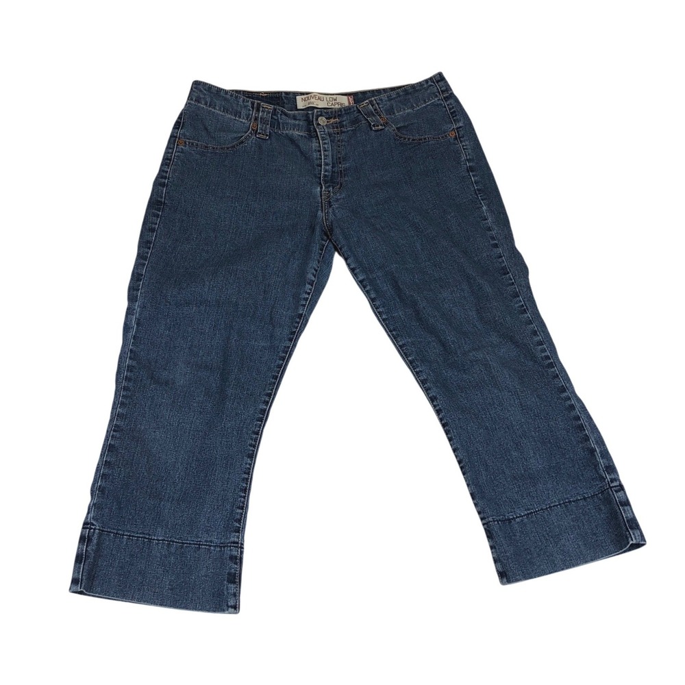 Levis 525 Nouveau Low Capris Womens 12 Dark Wash Blue Cropped‎ Denim Jeans Retro